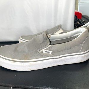 Vans Heather Gray M-7 W- 8.5 Classics Slip-On Shoe (Unisex)